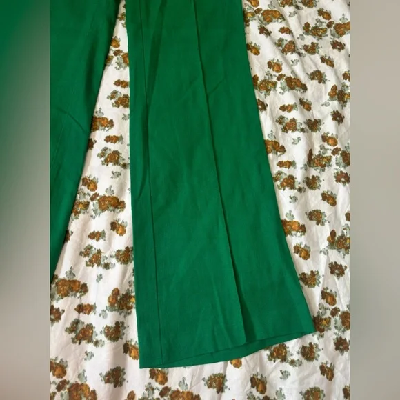 ANTHRO Elevenses the Brighton Kelly Green Linen Blend Pants Size 4 - Picture 4 of 13
